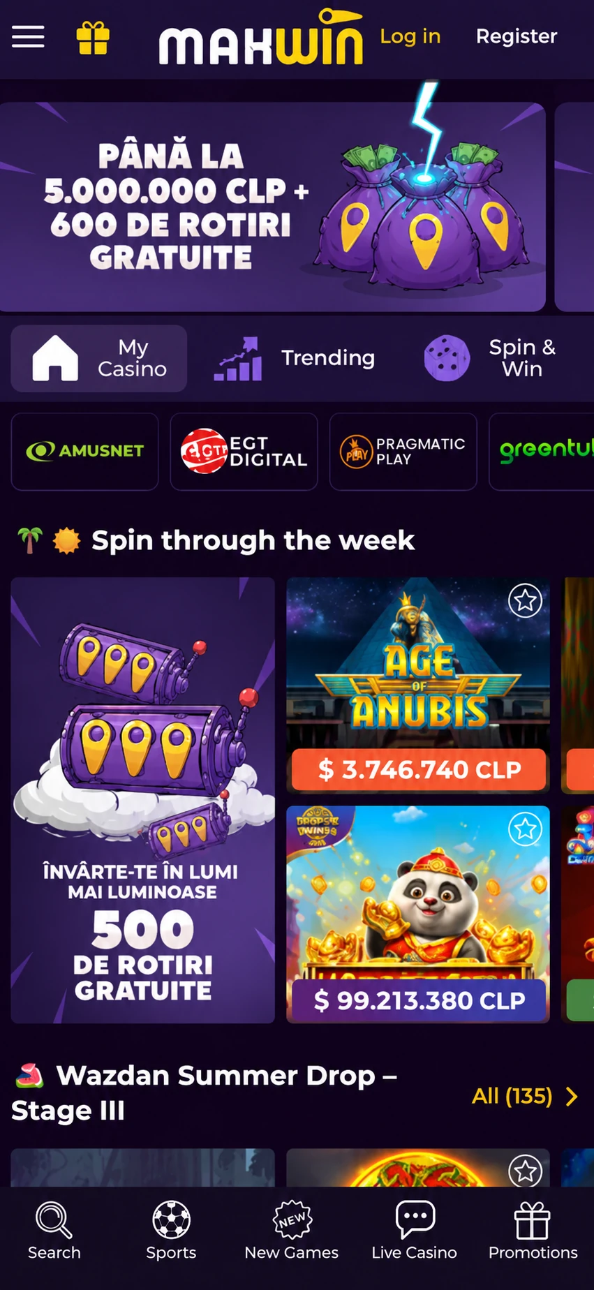 Maxwin Casino en tu móvil